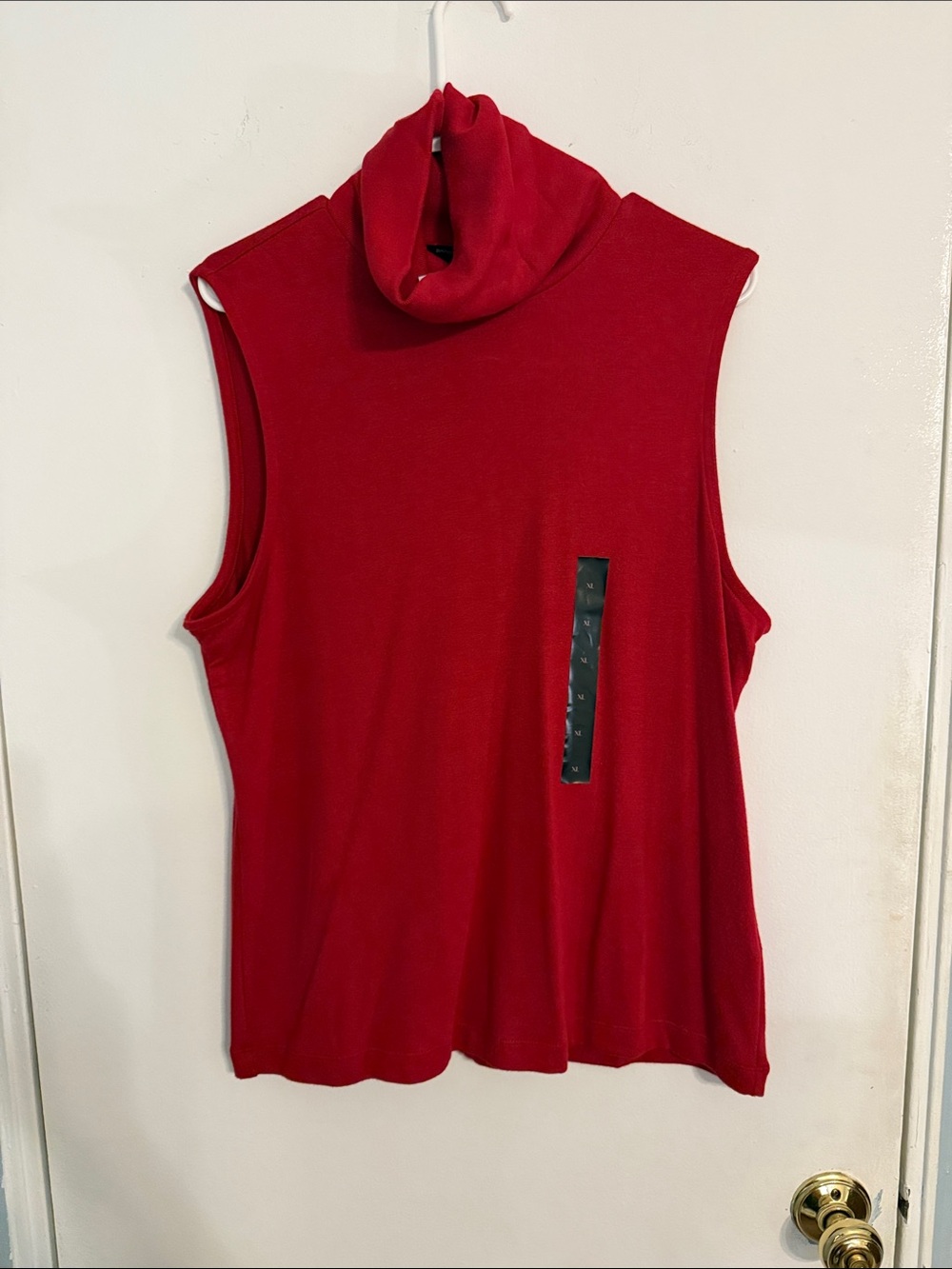 Banana Republic soft luxe Red Sleeveless Turtleneck Tank